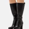 Pier One Leather - Bottes À Talons Hauts - Black -Pier One Boutique 10a0ad900540424489fa511dcaf51962
