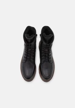 Pier One Leather Winter Boot - Bottines À Lacets - Black -Pier One Boutique 5535d8d9274f472da52513465a503a1f