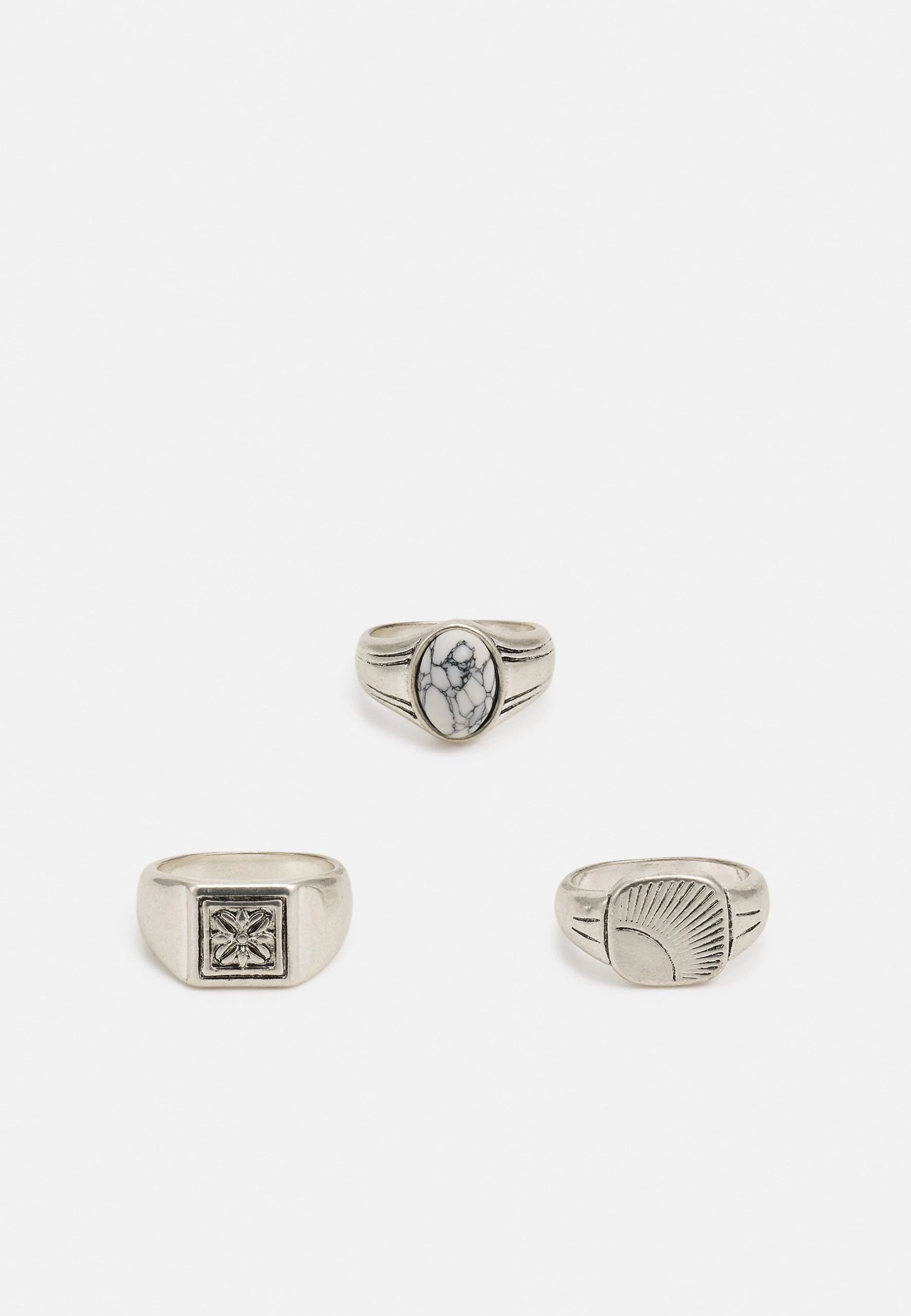 Pier One 3 Pack - Bague - Silver-Coloured 3 Pier One 3 Pack - Bague - Silver-Coloured