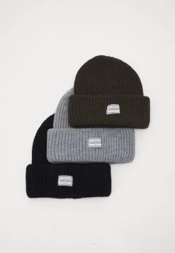 Pier One Unisex 3 Pack - Bonnet - Black/Grey/Khaki