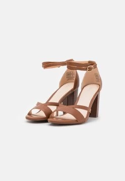 Pier One Leather - Sandales À Talons Hauts - Cognac -Pier One Boutique 9e82db66f2564588b21964fb5ff4fc0e