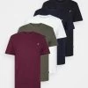 Pier One Unisex 5 Pack - T-Shirt Basique - White/Brown/Dark Blue