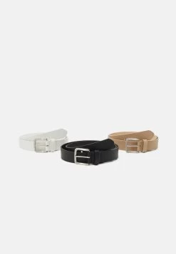 Pier One 3 Pack Unisex - Ceinture - Black/Beige/White