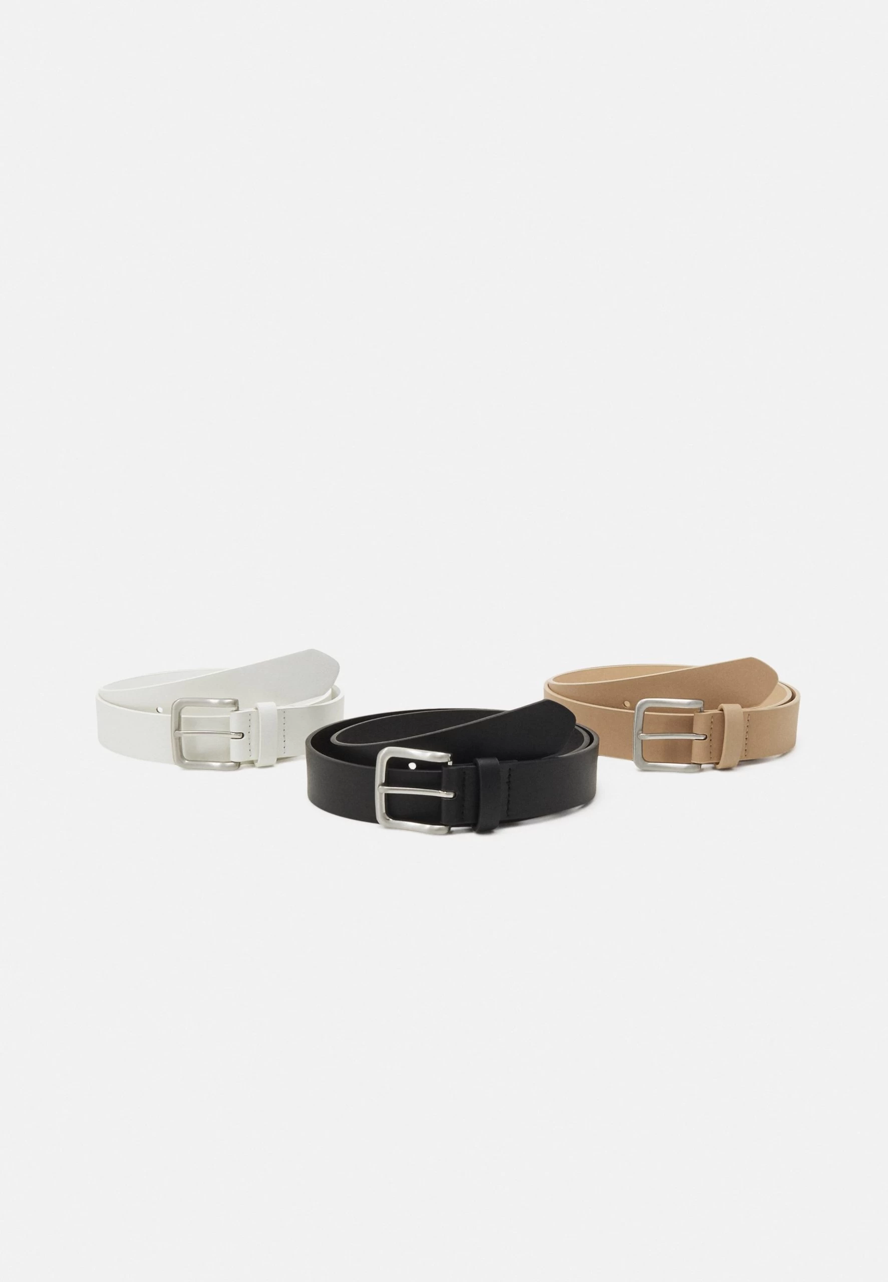 Pier One 3 Pack Unisex - Ceinture - Black/Beige/White 3 Pier One 3 Pack Unisex - Ceinture - Black/Beige/White